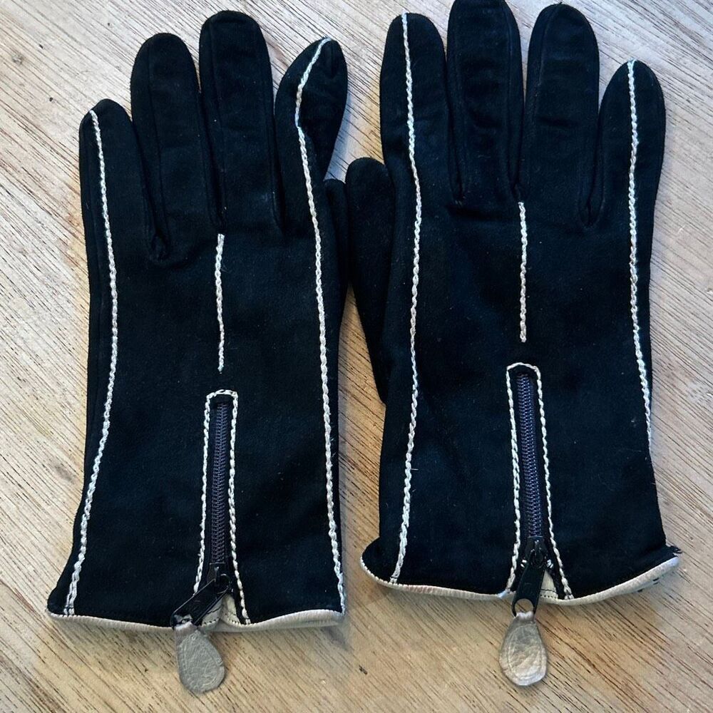 Sermoneta gloves suede brown cashmere lining made in Italy size 7